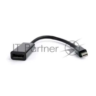 Переходник miniDisplayPort - DisplayPort, Cablexpert A-mDPM-DPF-001, 20M/20F, 16см, черный, пакет