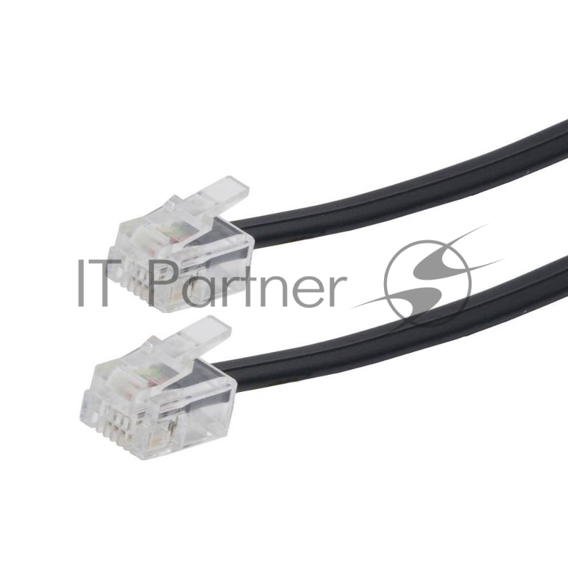Кабель телефонный аппарат-розетка Cablexpert TC6P4C-5M-BK, 5 м черный