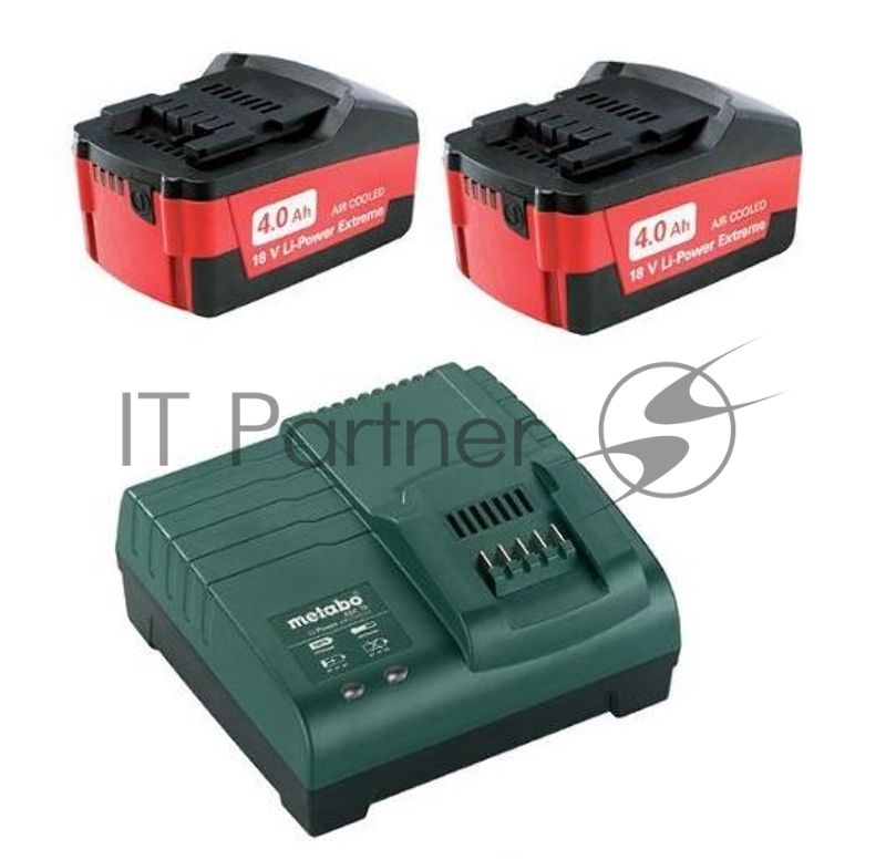 Набор аккумуляторов Metabo в + ЗУ 2 акк 4.0А·ч 18В+ЗУ ASC 30-36