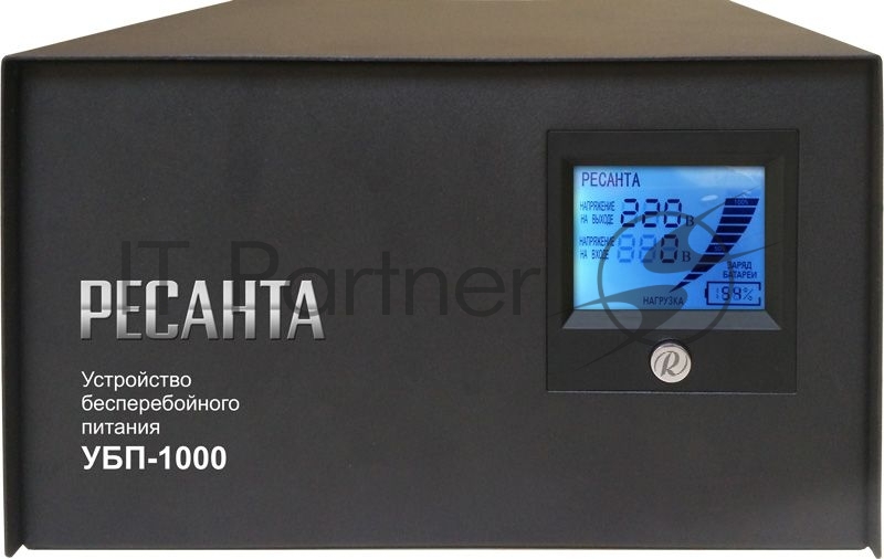 Устройство бесперебойного питания Ресанта УБП-10001000 ВА. 800 Вт. 140-260 В. 1 розетка