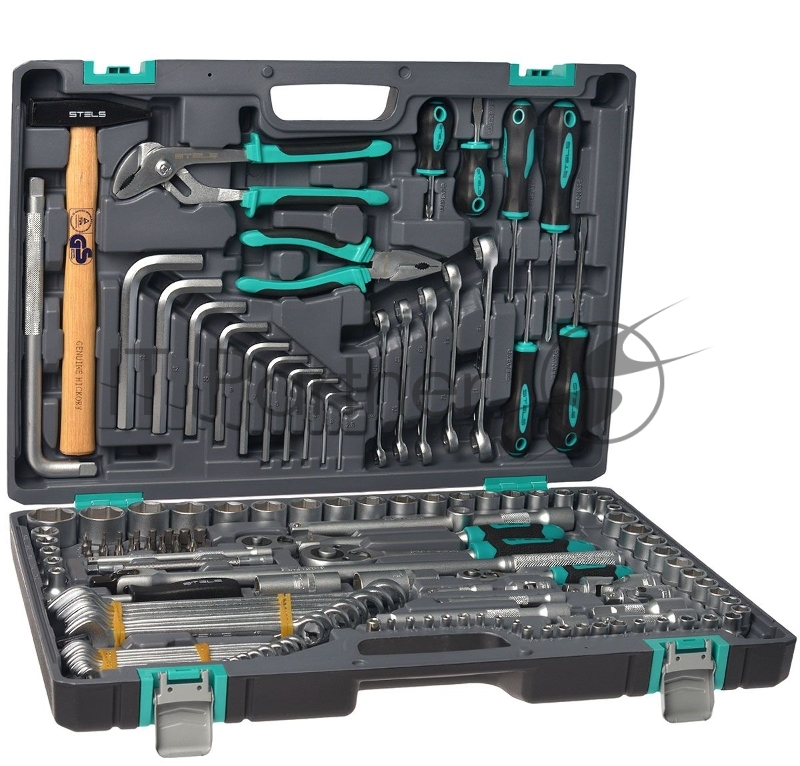 Набор инструментов Stels 141071/2'' 3/8'' 1/4'' CrV пластиковый кейс 142 предм.