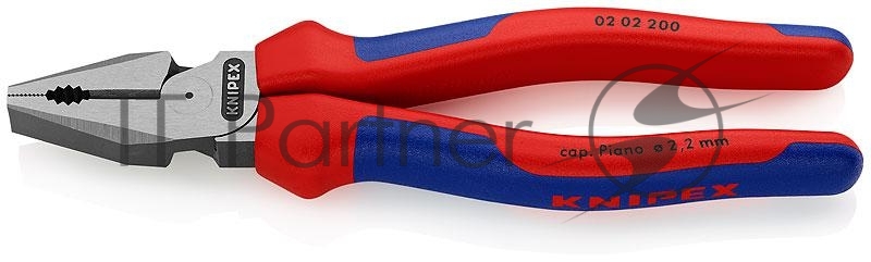 Пассатижи силовые KNIPEX 0202200  200мм с двухцветными многокомпонентными чехлами