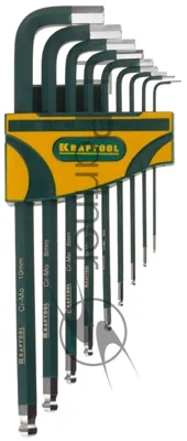 Набор ключей KRAFTOOL 27445-H9industrie длин. шарик cr-mo сталь(s2) hex1.5-10мм 9шт