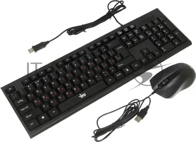 Комплект клавиатура+мышь Oklick 621M IRU проводной, USB, 1200 DPI, чёрный