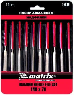 Набор надфилей Matrix алмазных 140х70х3 10шт master
