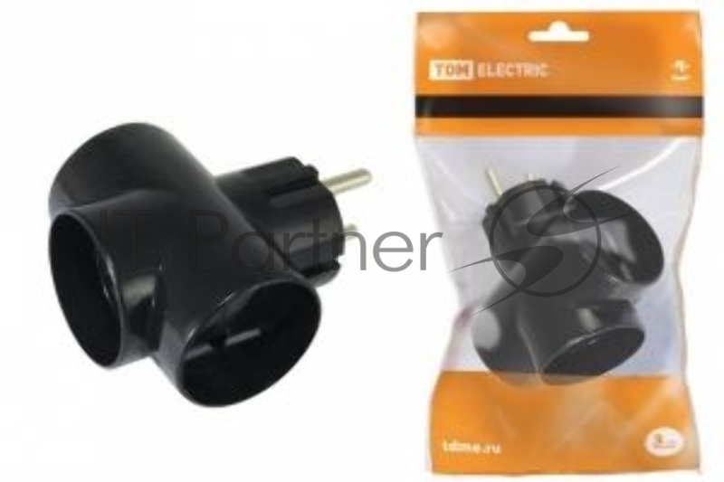 Тройник TDM SQ1806-0042 3х2п 16А 250B черный