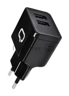 Сетевое зарядное устройство Qumo Energy (Charger 0062), 2 USB, 3.1A, Micro USB cable, черный