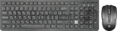 Комплект клавиатура+мышь Defender Columbia C-775 беспроводной, USB, 1600 DPI, чёрный