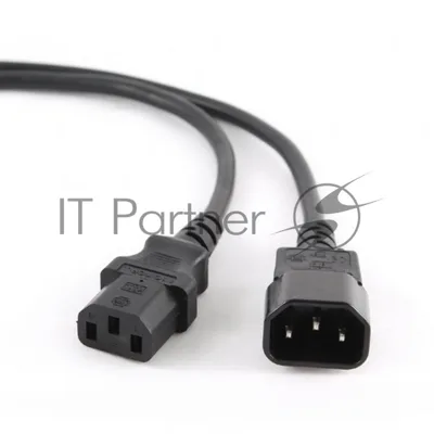 Кабель питания сист.блок-монитор Cablexpert PC-189, 1.8м, C13-C14, 6А, черный, с заземлением