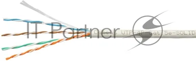 Кабель витая пара Cabeus UTP-4P-Cat.5e-SOLID-GY UTP (U/UTP), cat.5e, 4 пары 0,51мм (24 AWG), одножильный, серый (305 м)