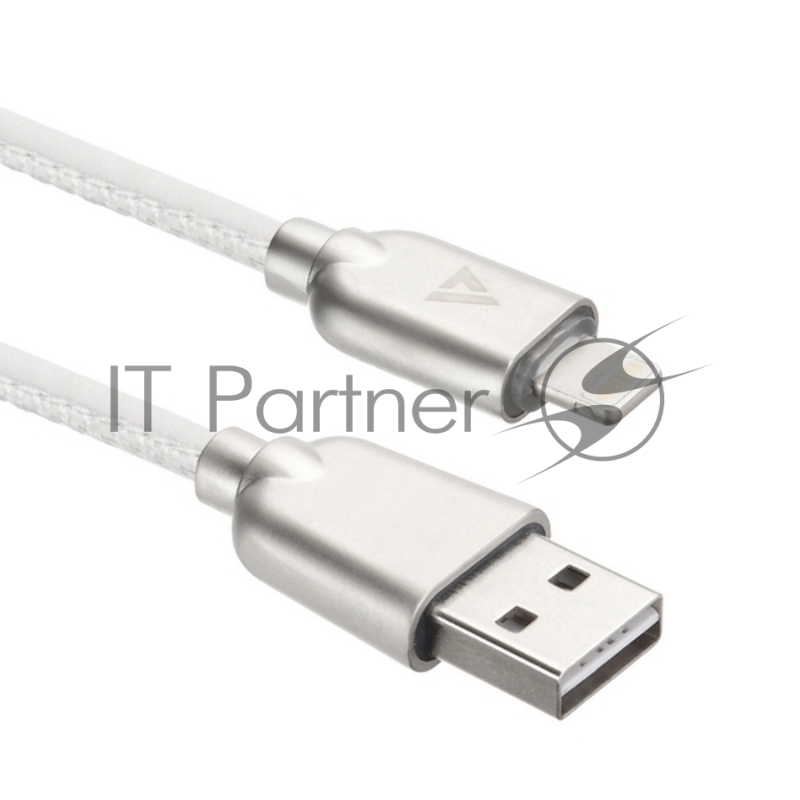 Кабель USB ACD-Allure Lightning - USB-A Кожа, 1м, белый
