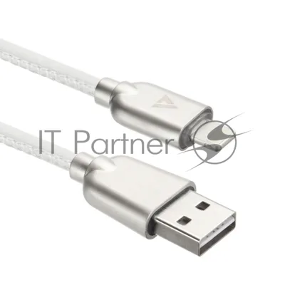 Кабель USB ACD-Allure Lightning - USB-A Кожа, 1м, белый