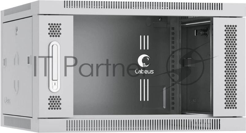 Шкаф телекоммуникационный настенный Cabeus SH-05F-6U60/35 19" 6U 600x350x368 мм (ШхГхВ) дверь стекло