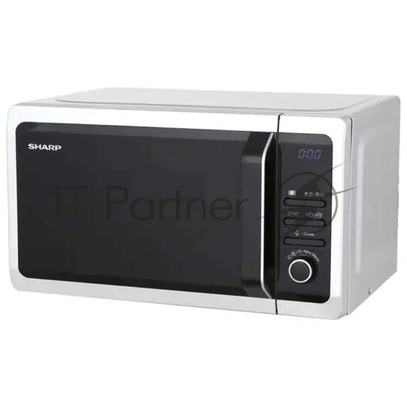 Микроволновая печь Sharp R-2852RSL серебристый, 20 л, 800 Вт, переключатели - кнопки, поворотный механизм