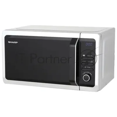 Микроволновая печь Sharp R-2852RSL серебристый, 20 л, 800 Вт, переключатели - кнопки, поворотный механизм