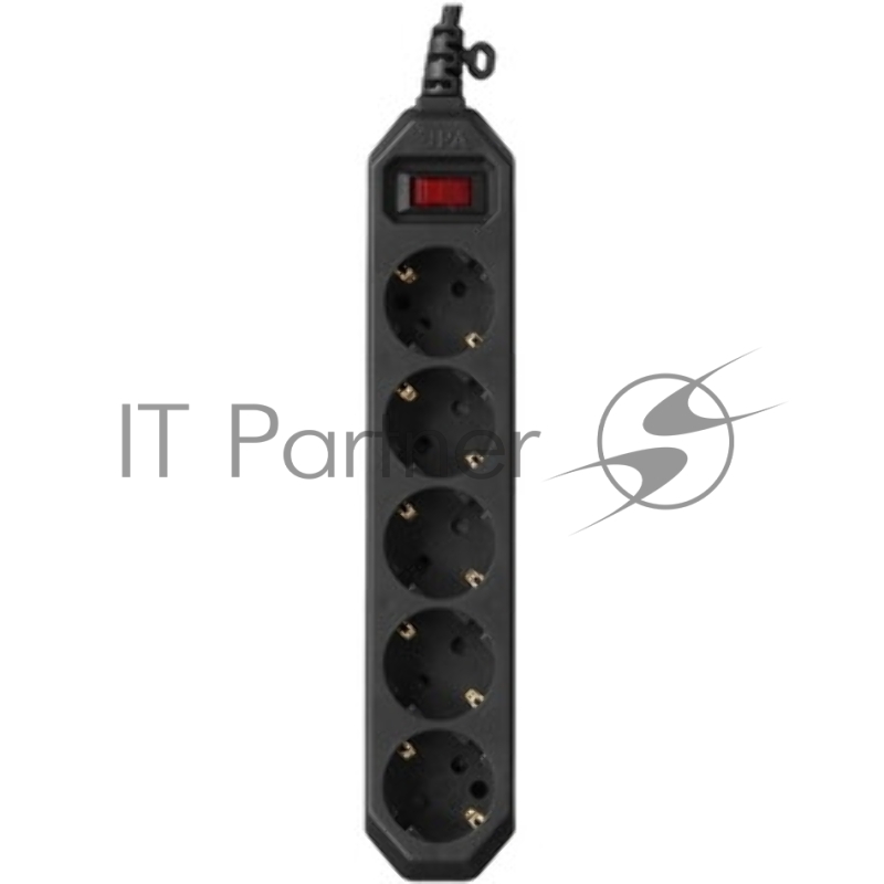 Сетевой фильтр ЭРА USF-5es-3m-B, 3 м, черный