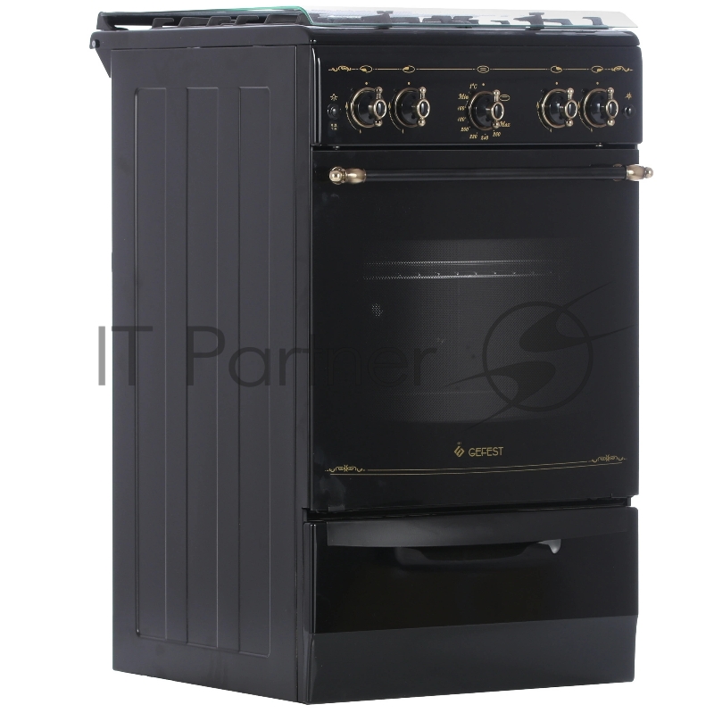 Плита газовая Gefest ПГ 5100-02 0187 черный, конфорок 4 шт, духовка 52 л, 50 см x 85 см x 58.5 см