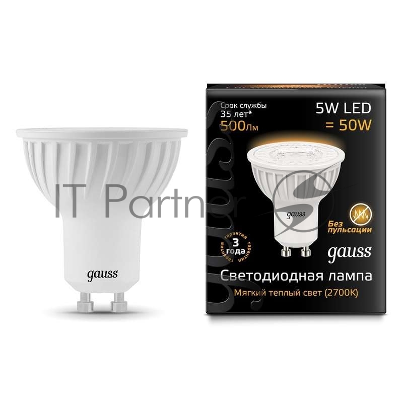 Лампа светодиодная Gauss 101506105 LED MR16 GU10 5W 3000K