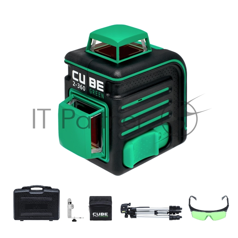 Лазерный уровень ADA CUBE 2-360 Green Ultimate Editionдо20м ±3/10мм/м ±4° 535нм зеленый луч IP54