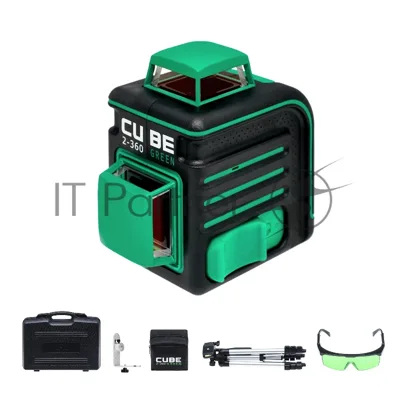 Лазерный уровень ADA CUBE 2-360 Green Ultimate Editionдо20м ±3/10мм/м ±4° 535нм зеленый луч IP54
