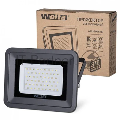 Светодиодный прожектор WOLTA WFL-30W/06 5500K, 30 W SMD, IP 65,цвет серый,слим