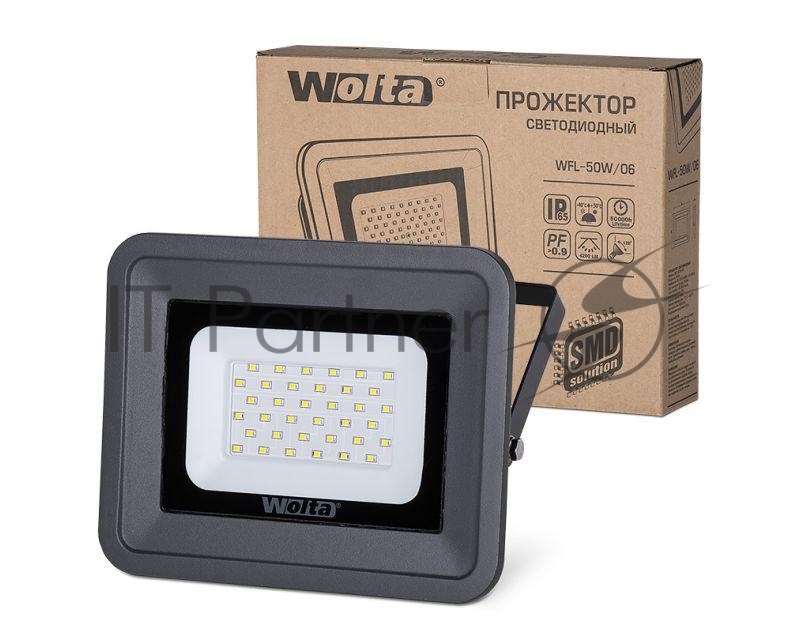Светодиодный прожектор WOLTA WFL-50W/06 5500K 50 W SMD IP 65 цвет серый слим