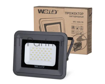 Светодиодный прожектор WOLTA WFL-50W/06 5500K 50 W SMD IP 65 цвет серый слим