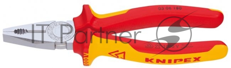 Пассатижи KNIPEX 0306160 1000V160мм электротехнический. сталь инструментальная, закаленная