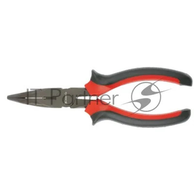 Длинногубцы Matrix black nickel 200 мм, изогнутые, двухкомпонентные рукоятки