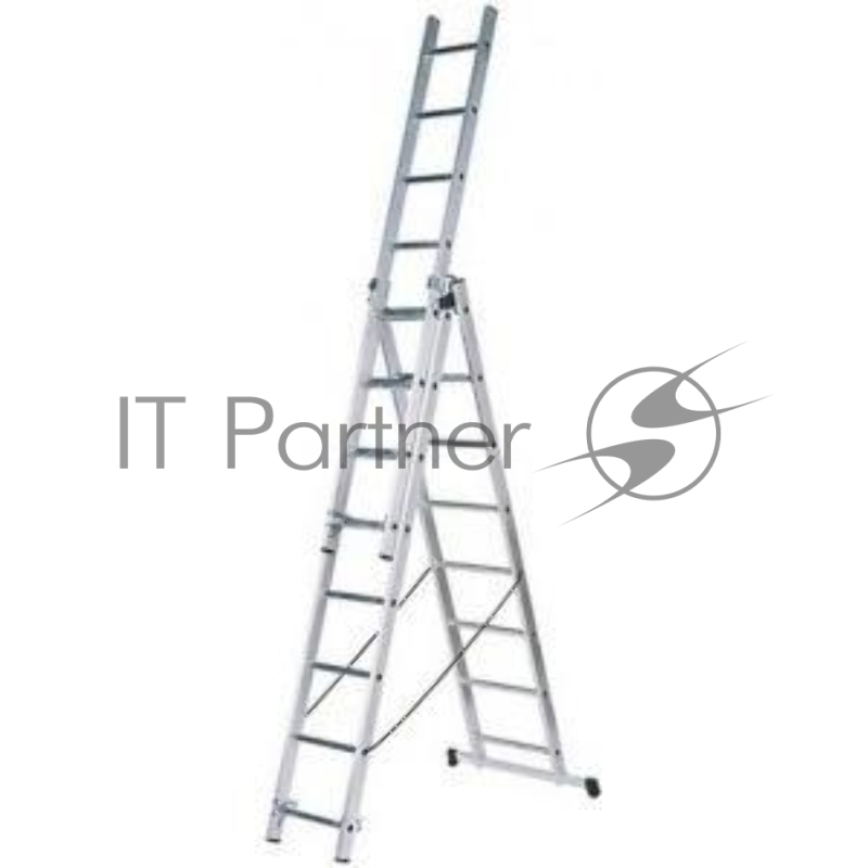 Лестница FIT 65432трехсекционная алюминиевая 3х7 ступеней h=202/339/476см вес 9.16кг