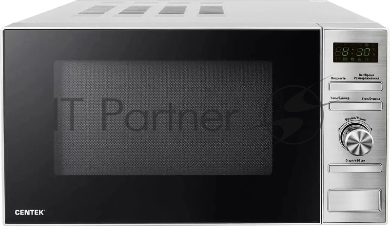 Микроволновая печь Centek CT-1586 серебристый, 20 л, 700 Вт, переключатели - кнопки, поворотный механизм