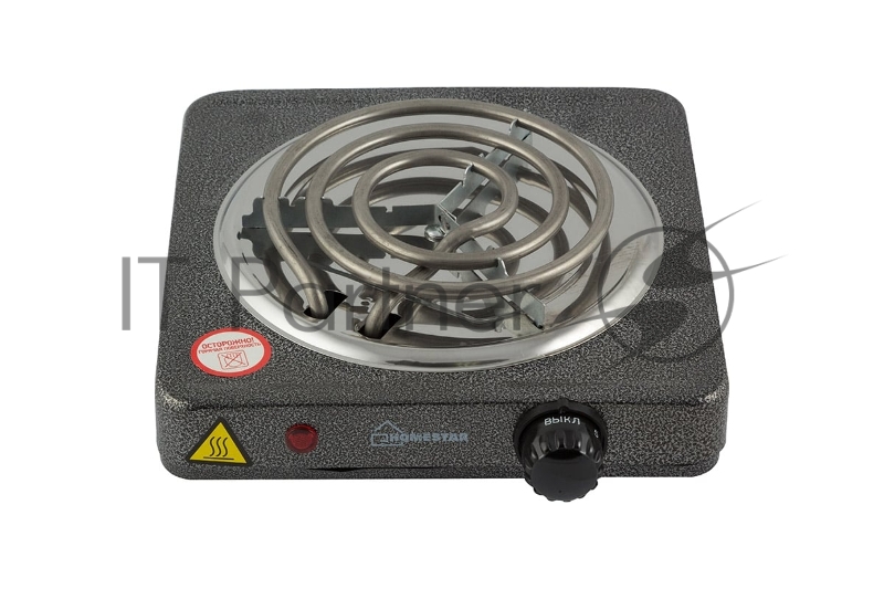 Плита настольная электрическая Homestar HS-1103 серый, 1 кВт, ТЭН, конфорки - 1, эмаль, поворотные переключатели