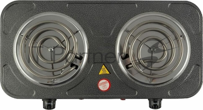 Плита настольная электрическая Homestar HS-1105 серый, 2 кВт, ТЭН, конфорки - 2, эмаль, поворотные переключатели
