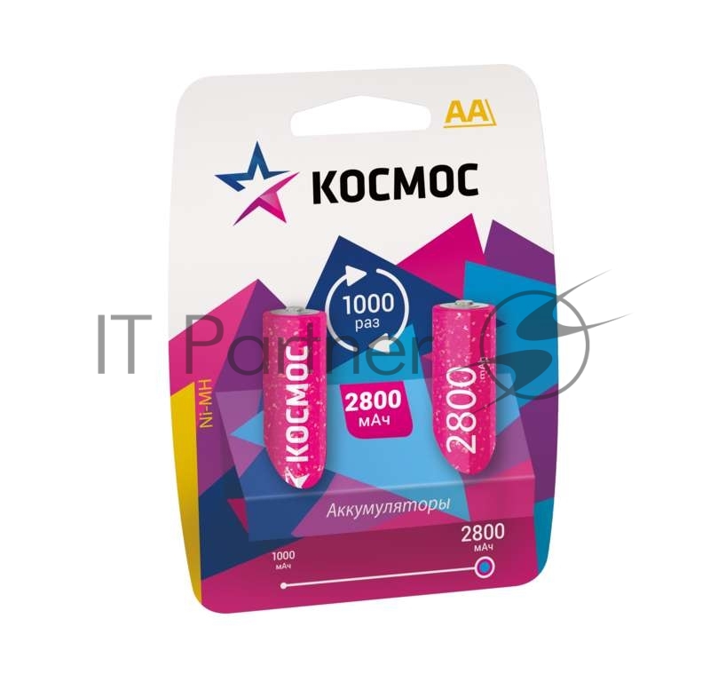 Аккумулятор Космос KOCR6NIMH2800MAH2BLR6 NiMn 2800мА·ч BP-2(блист.2шт.) ЦЕНА ЗА 1 шт