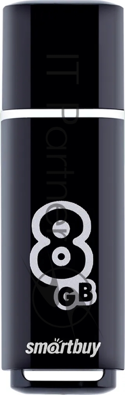 Флешка USB Smartbuy Glossy series black (SB8GbGS-K), 8Gb, USB 2.0, R/W 25/15, черный