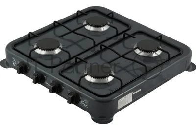 Плита настольная газовая Homestar HS-1204 черный, 12.8 кВт, газовые горелки, конфорки - 4, эмаль, поворотные переключатели