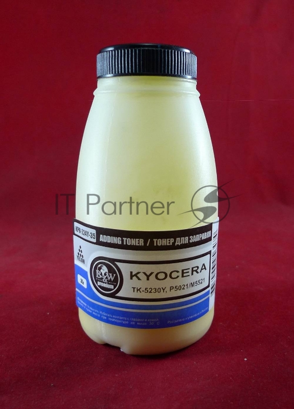 Тонер для Kyocera TK-5230Y, P5021/M5521 Yellow (фл. 35г) 2.2K B&W Premium фас. Россия