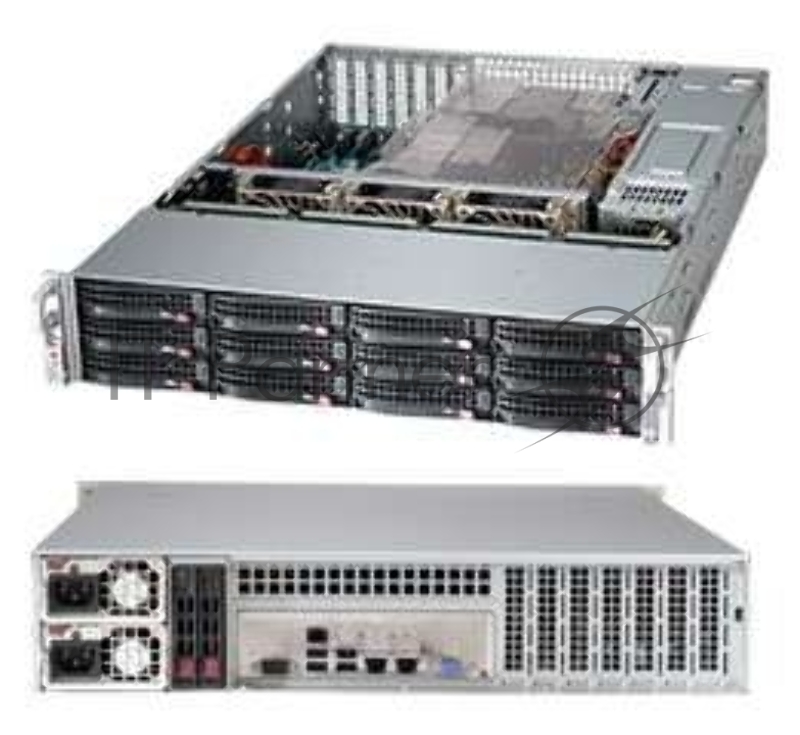 Корпус Supermicro CSE-826BAC4-R920LPB, 2U, 8 x SAS3 & 4 x hybrid NVMe 3.5 bays