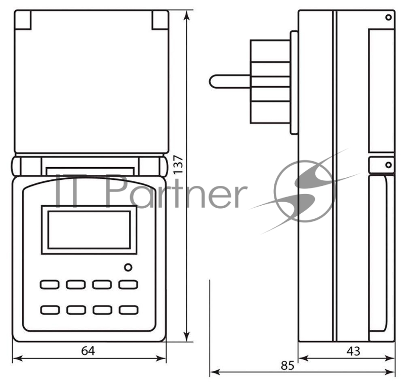 Розетка с таймером Feron (недельная) в защитном корпусе IP 44 3500W/16A 230V, 61926(TM23)