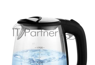 Чайник электрический Centek CT-0058 Sydney стекло, 1.7л, 2200Вт, LED-подсветка, отделка нерж.