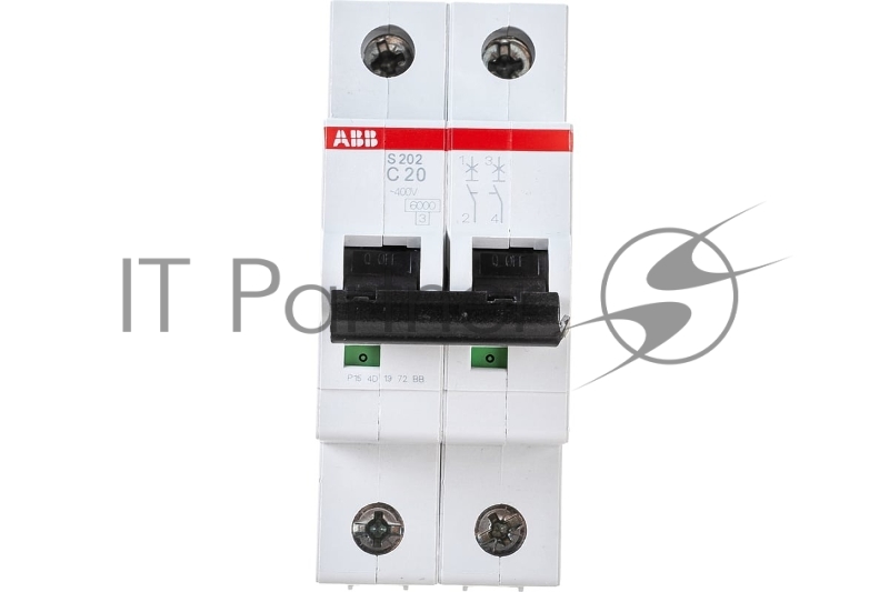 Выключатель автоматический ABB 2CDS252001R0204  2-полюсной S202 C20