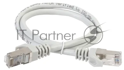 Коммутационный шнур (патч-корд) ITK PC01-C5EFL-1M, cat.5e FTP, LSZH, 1м, серый