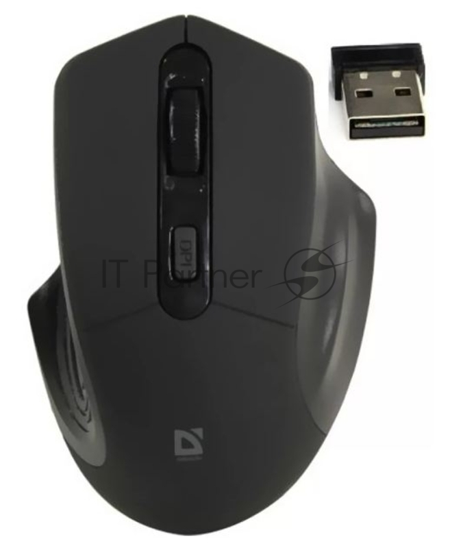 Мышь беспроводная Defender Datum MB-345 черный, 1600 dpi, радиоканал, USB, кнопки - 4