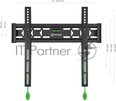 Кронштейн ONKRON FM5/32-55'' макс 400x400 наклон 0º от стены: 29мм макс вес 56,8кг