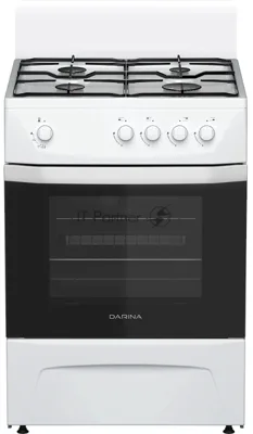Плита газовая Darina C 1001 W белый/черный, конфорок 4 шт, духовка 50 л, 60 см x 85 см x 60 см