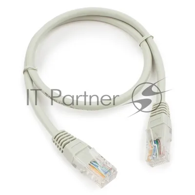 Патч-корд медный UTP Cablexpert PP10-0.5M cat.5, 0.5м, литой, многожильный, серый