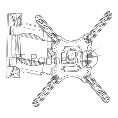 Кронштейн ONKRON/32-55" макс. 400x400, 2 колена, наклон -5º+8º, поворот 180º макс, от стены 55-500мм, белый