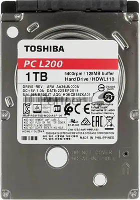 Жесткий диск HDD Toshiba L200 1Tb 5400rpm SATA-III 128Mb 2.5"