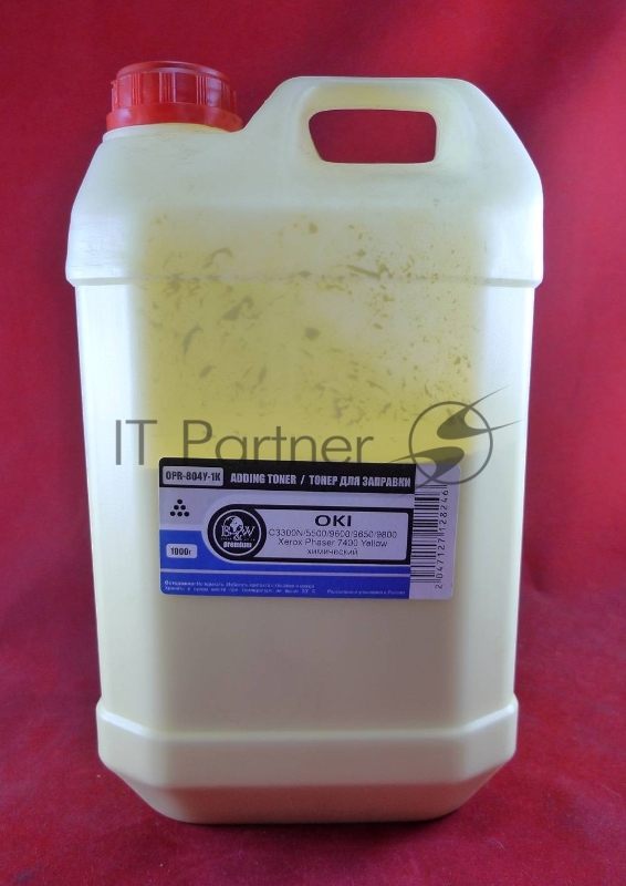 Тонер OKI C3300N/5500/9600/9650/9800, Xerox Phaser 7400 Yellow химический (кан. 1кг) B&W Premium фас. Россия