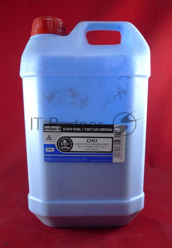 Тонер OKI C3300N/5500/9600/9650/9800, Xerox Phaser 7400 Cyan химический (кан. 1кг) B&W Premium фас. Россия